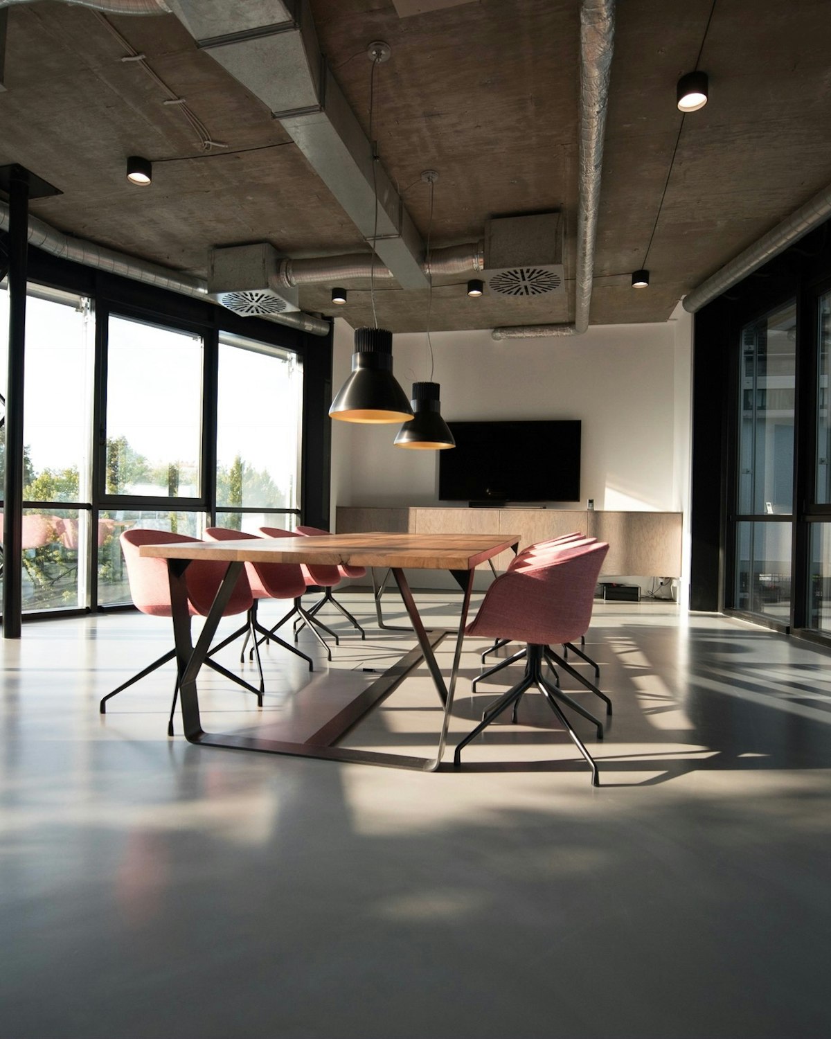 A modern Novara studio with floor-to-ceiling windows