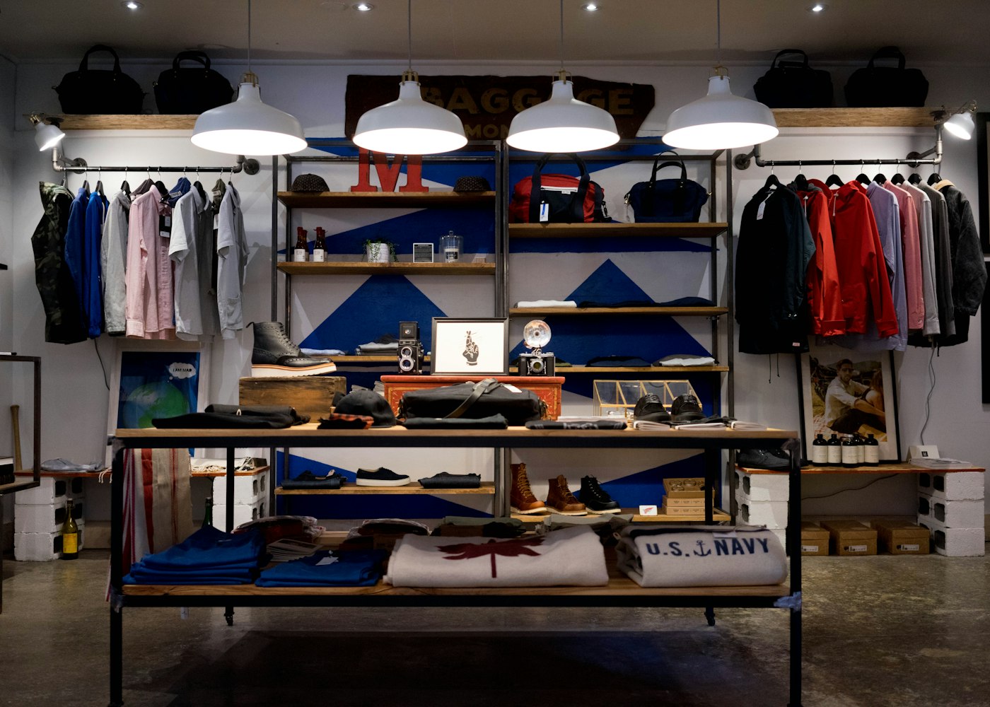 Boutique retail store interior with curated apparel